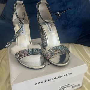 Steve Madden Carrson Glitter Multi Color Heels 7